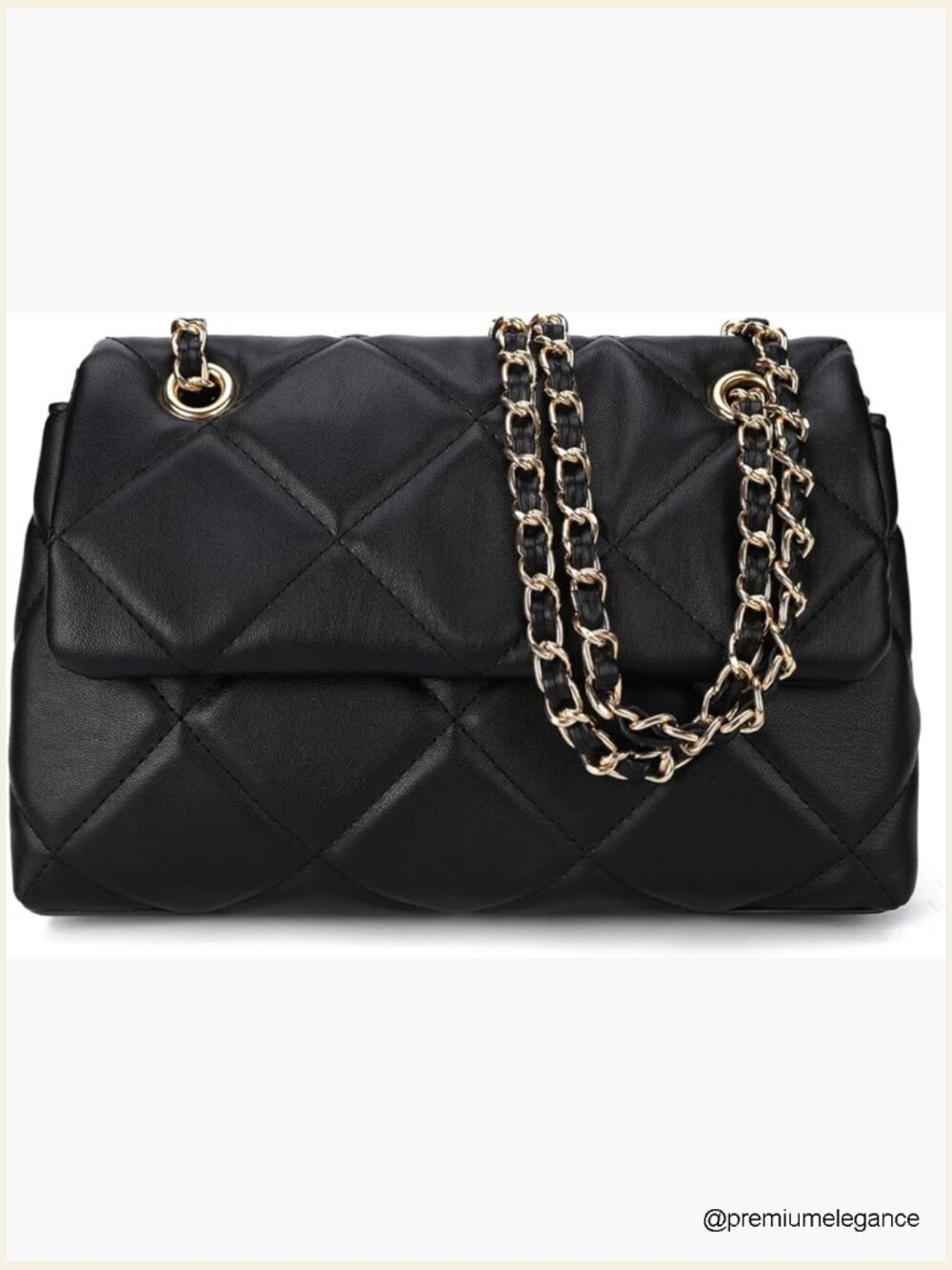 Quilted Crossbody Bag with Chain Shoulder Strap Small Designer Clutch Purse